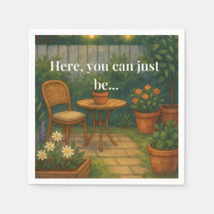 Servilleta De Papel Acogedor Cojín decorativo de jardín - "Aquí, puede