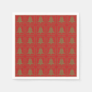 Servilleta De Papel Acogedor patrón de suéter feo de árbol de Navidad 