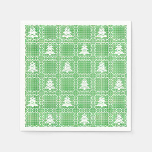 Servilleta De Papel Acogedor patrón de suéter feo de árbol de Navidad 