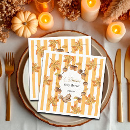 Servilleta De Papel Acorns and Squirrel Fall Plaids Baby Shower