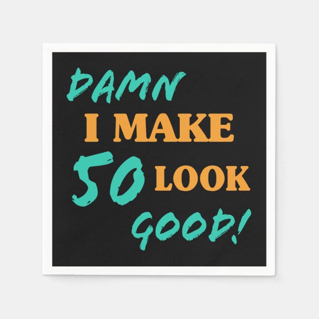 Servilleta De Papel Actitud Sarcástica de cumpleaños número 50 (Anverso)