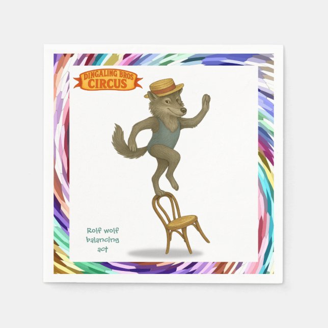 Servilleta De Papel Acto de equilibrio de Rolf lobo (Anverso)