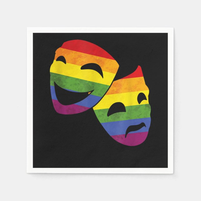 Servilleta De Papel Actriz gay LGBT de teatro Rainbow (Anverso)