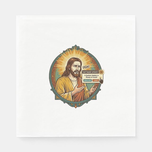 Servilleta De Papel Actualización de software molesta emergente Jesús  (Anverso)