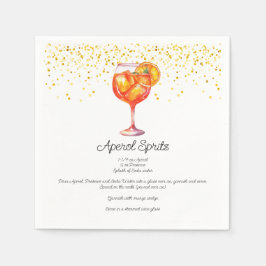 Servilleta De Papel Acuarela Aperol Spritz Personalizado Cocktail Rece