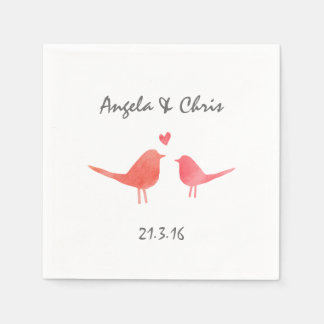 Servilleta De Papel Acuarela Aves de Amor