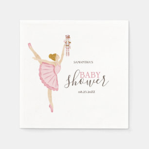 Servilleta De Papel Acuarela Bailarina Cascanueces Baby Shower Rosa