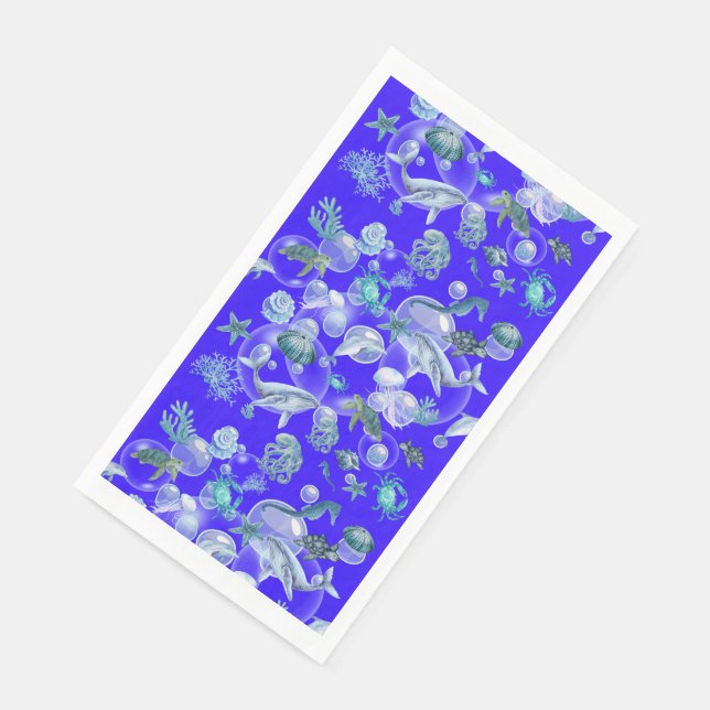 Servilleta De Papel Acuarela bajo el mar (Esquina)