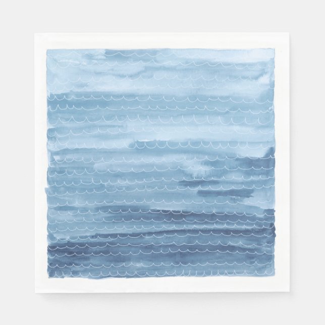 Servilleta De Papel Acuarela bajo las toallas de papel marino (Anverso)