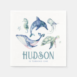 Servilleta De Papel Acuarela bajo las toallas de papel marino