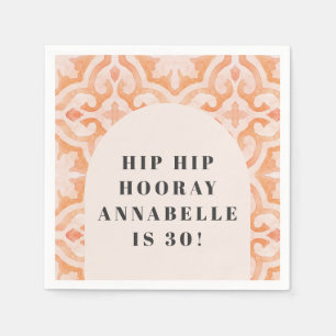 Servilleta De Papel Acuarela bohemia color pastel moroccano cumpleaños