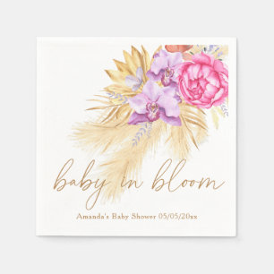 Servilleta De Papel Acuarela boho hierba de pampas - Shower de bebé