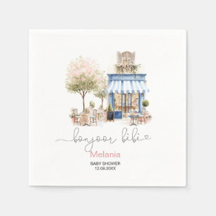 Servilleta De Papel    Acuarela bonjoor bebe  baby shower Plato de pap