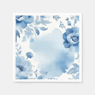 Servilleta De Papel Acuarela Botánica Moderna Azul suave