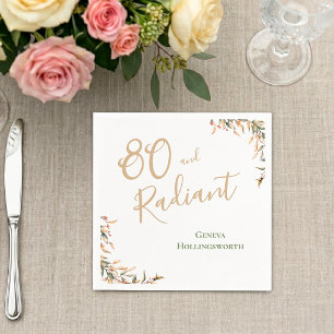 Servilleta De Papel Acuarela Botánica Sage Cumpleaños Radiante 80