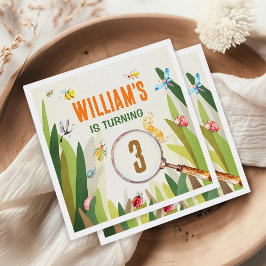 Servilleta De Papel Acuarela Bug Insect Boy Cumpleaños