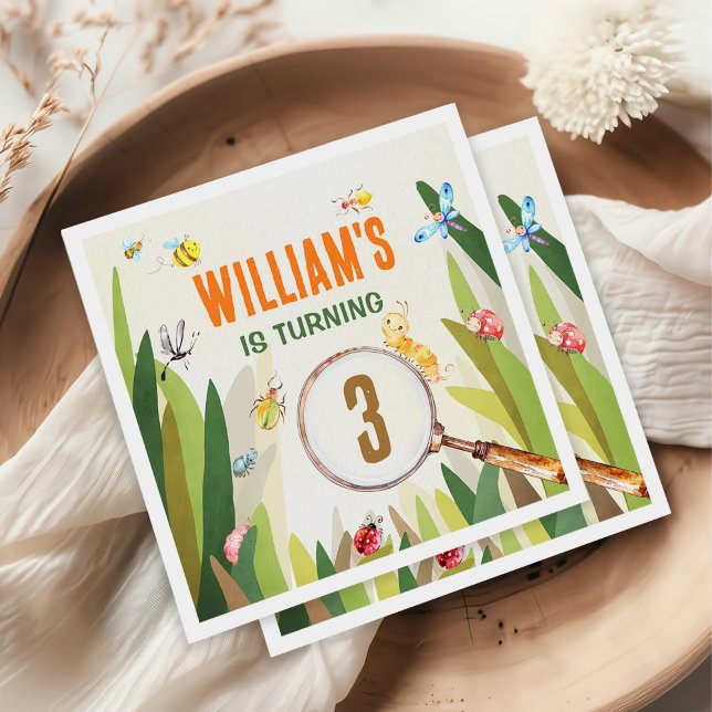 Servilleta De Papel Acuarela Bug Insect Boy Cumpleaños (Subido por el creador)
