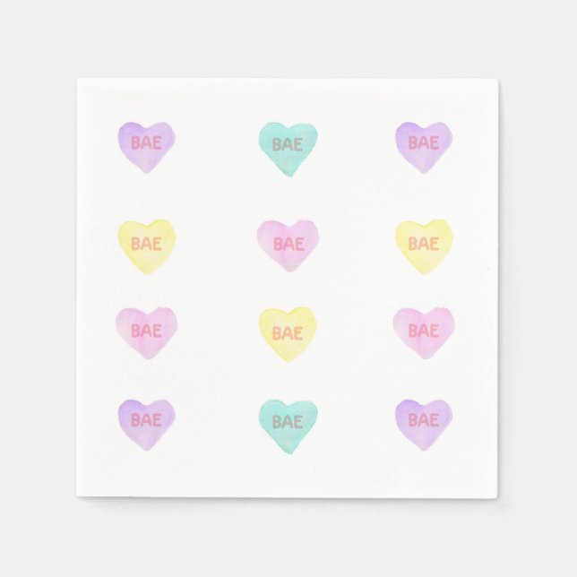 Servilleta De Papel Acuarela Convo Heartz BAE Napkins (Anverso)
