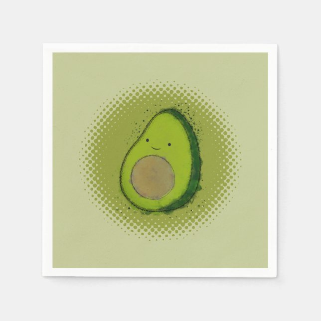 Servilleta De Papel Acuarela Cuta Aguacate (Anverso)