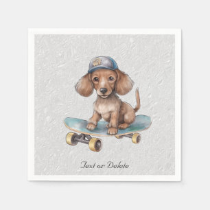 Servilleta De Papel Acuarela Dachshund Napkins