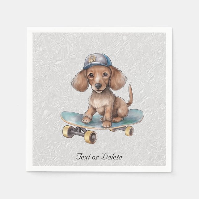 Servilleta De Papel Acuarela Dachshund Napkins (Anverso)