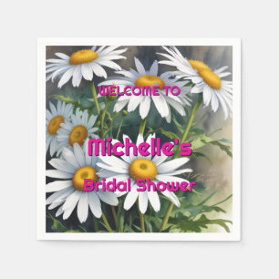 Servilleta De Papel Acuarela Daisies Cute Desayuno Nupcial 
