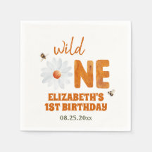 Acuarela Daisy Wild One Primer Chica de cumpleaños