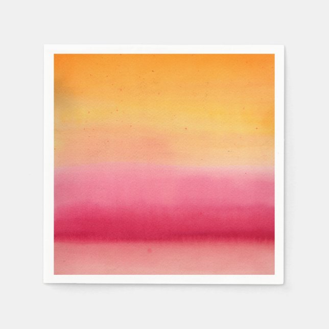 Servilleta De Papel Acuarela de agua naranja rosa bonita (Anverso)