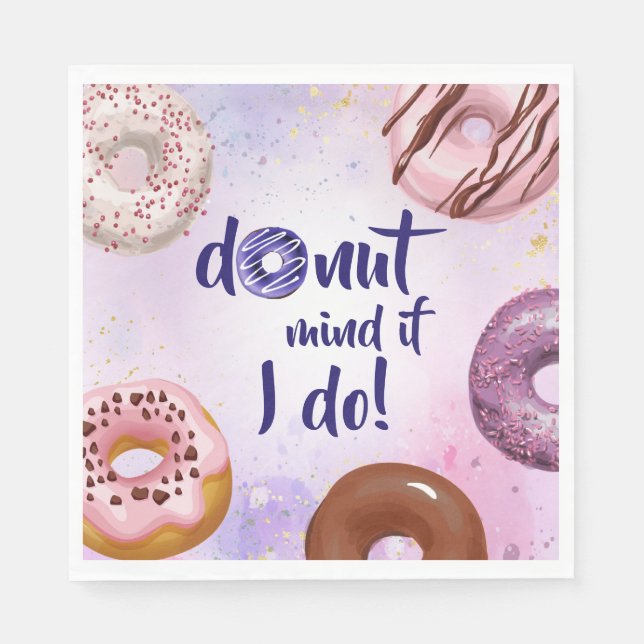 Servilleta De Papel Acuarela de Donut Mind If I Do (Anverso)