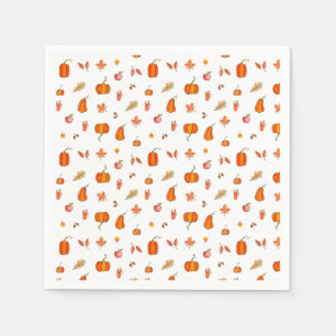 Servilleta De Papel Acuarela de especias de calabaza