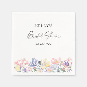 Servilleta De Papel Acuarela de flores silvestres - baby shower nupcia