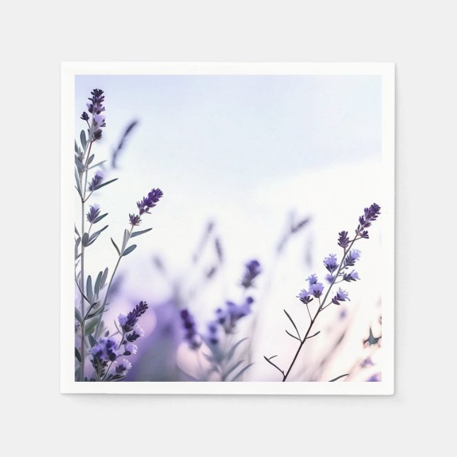 Servilleta De Papel Acuarela de lavanda romántica (Anverso)