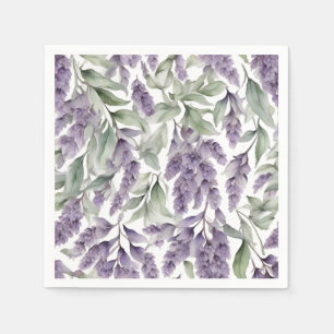 Servilleta De Papel Acuarela de lila y salvia dulce