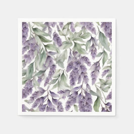 Servilleta De Papel Acuarela de lila y salvia dulces