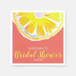 Servilleta De Papel Acuarela de limón con Naranja Sunny Bridal Shower