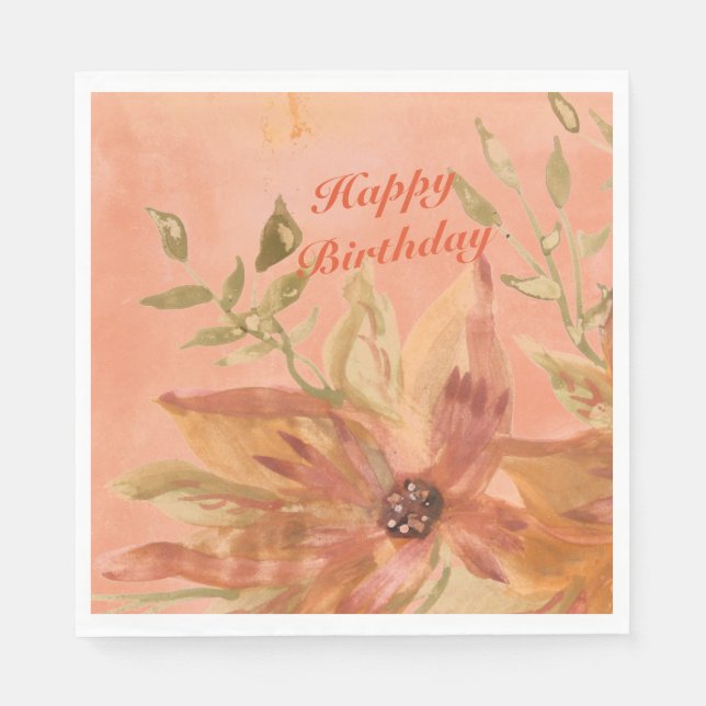 Servilleta De Papel Acuarela de manto de coral (Anverso)