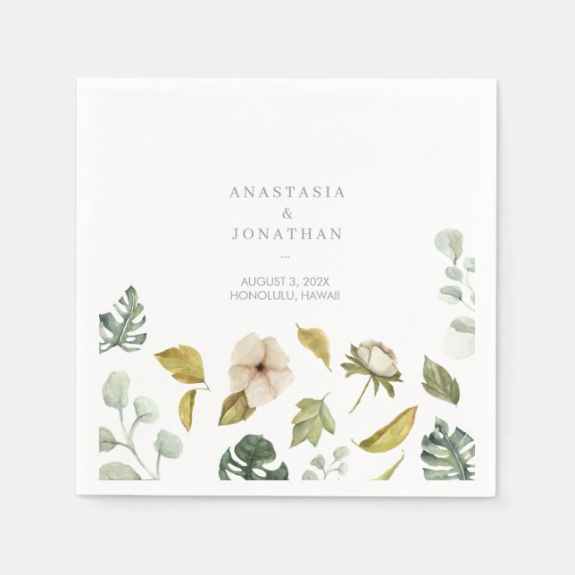 Servilleta De Papel Acuarela de mezcla tropical (Anverso)