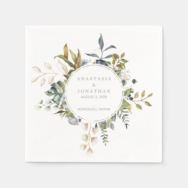 Servilleta De Papel Acuarela de mezcla tropical (Anverso)