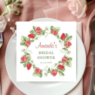 Servilleta De Papel Acuarela de moda Meadow Strawberry Brin Shower