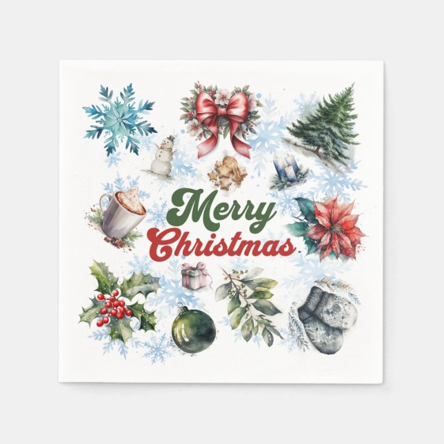 Servilleta De Papel Acuarela de navidades (Anverso)