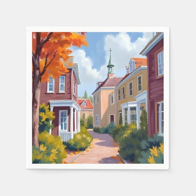 Servilleta De Papel Acuarela de Newport Rhode Island (Anverso)