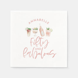 Servilleta De Papel acuarela de niñas rosadas 50 y fabulosas fiestas d