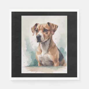Servilleta De Papel Acuarela de retrato de perro