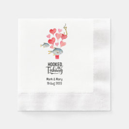 Servilleta De Papel Acuarela de tema de boda enganchada a la pesca