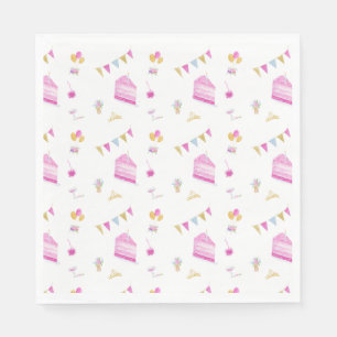 Servilleta De Papel Acuarela Decoraciones Y Pasteles De Cumpleaños Ros