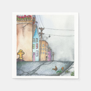 Servilleta De Papel Acuarela del barrio de San Francisco