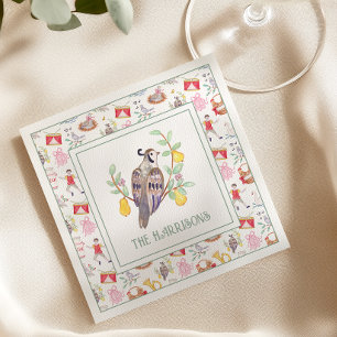 Servilleta De Papel Acuarela Doce días de Navidades personalizados