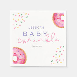 Servilleta De Papel Acuarela Donuts chica Bebé Sprinkle Shower