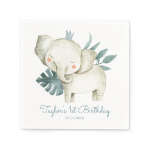 Acuarela Elefante Príncipe Tropical Nacimiento