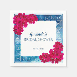 Servilleta De Papel Acuarela Elegancia Griega + Desayuno Nupcial Rosa